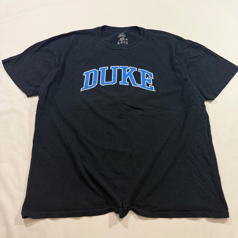 J. America Duke T-Shirt Men XXL Black Short Sleeve Collegiate Graphic Tee